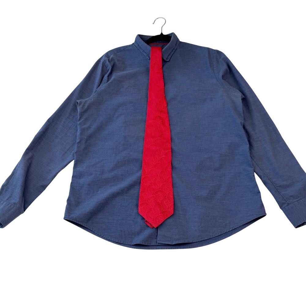 Arrow USA 1851 Blue Textured Slim Fit Button Down Dress Shirt Professional‎ 17